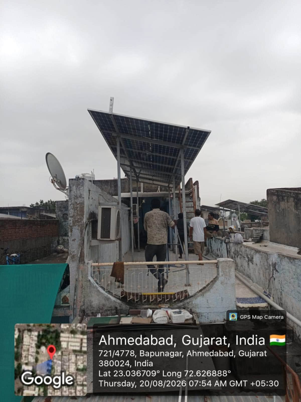 Rooftop solar installation at Bapunagar, Ahmedabad