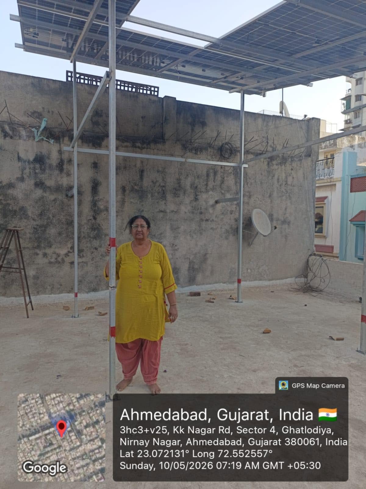 Rooftop solar installation at Nirnay Nagar, Ghatlodiya, Ahmedabad